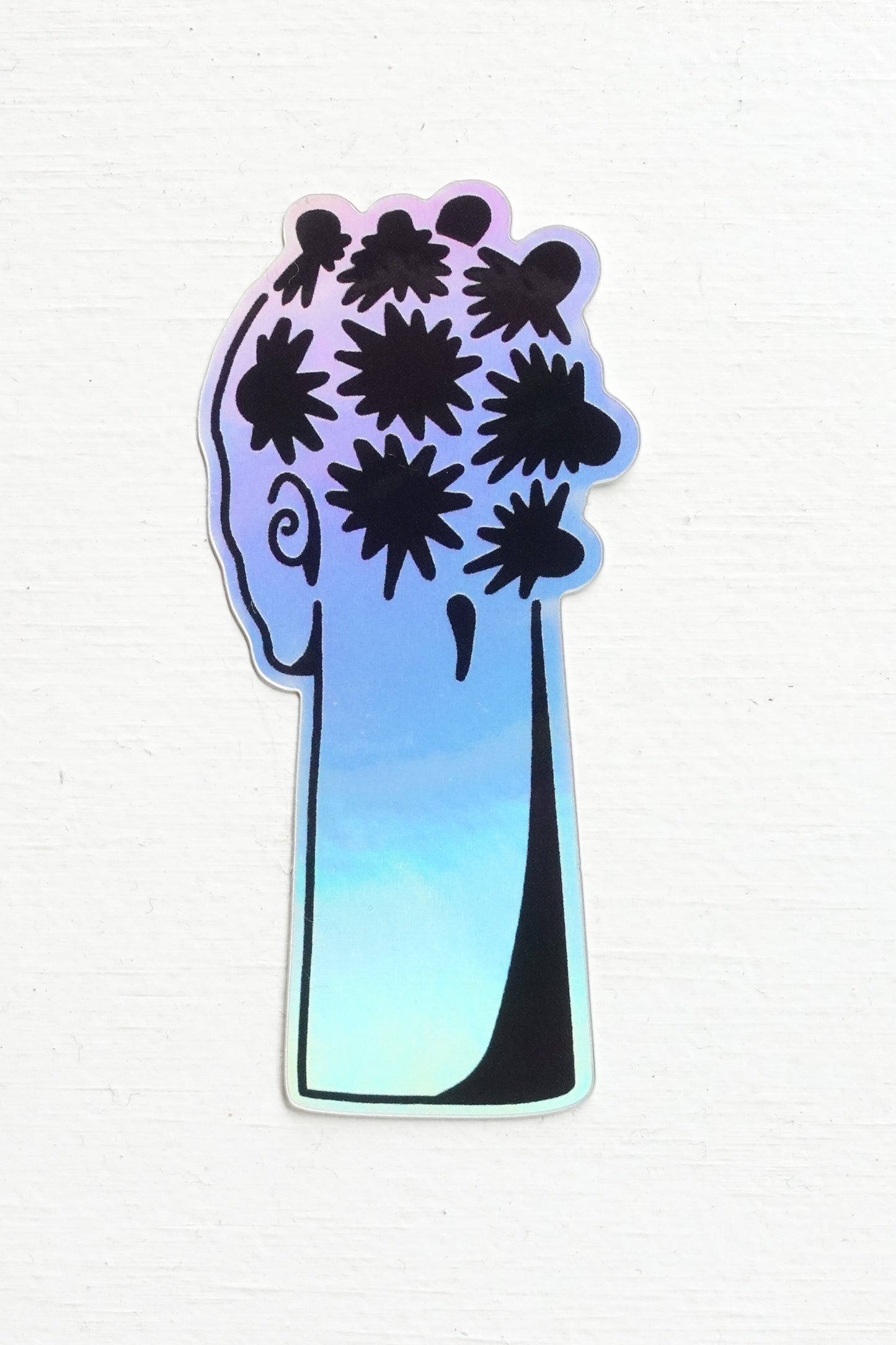 Bantu Knot Holographic Sticker