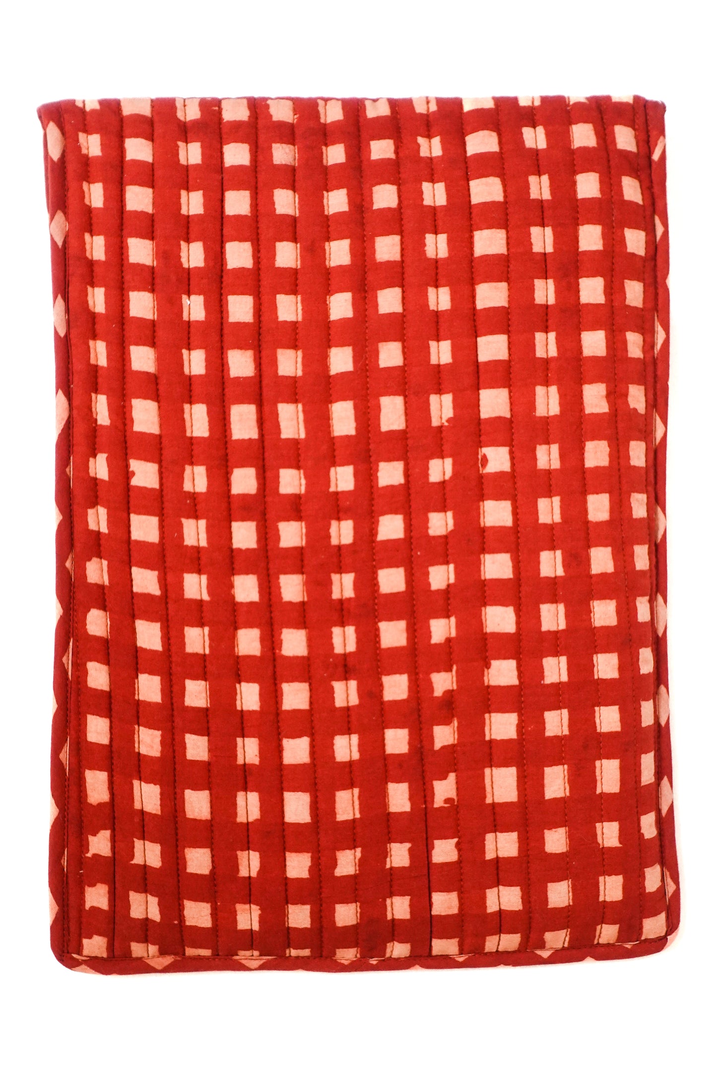 Madder Gingham Quilted Laptop Case
