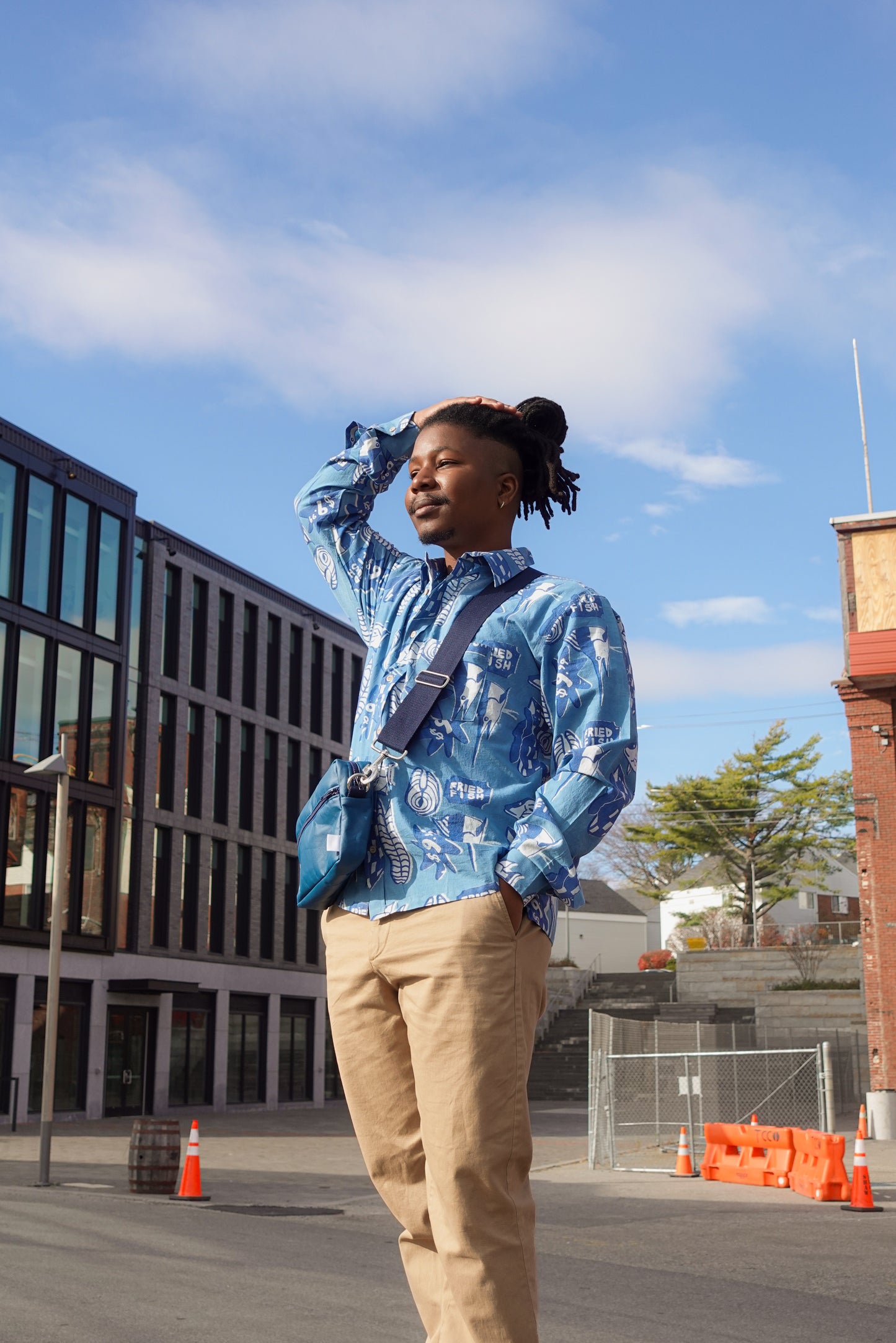 Long Sleeve Button Down - Fried Fish