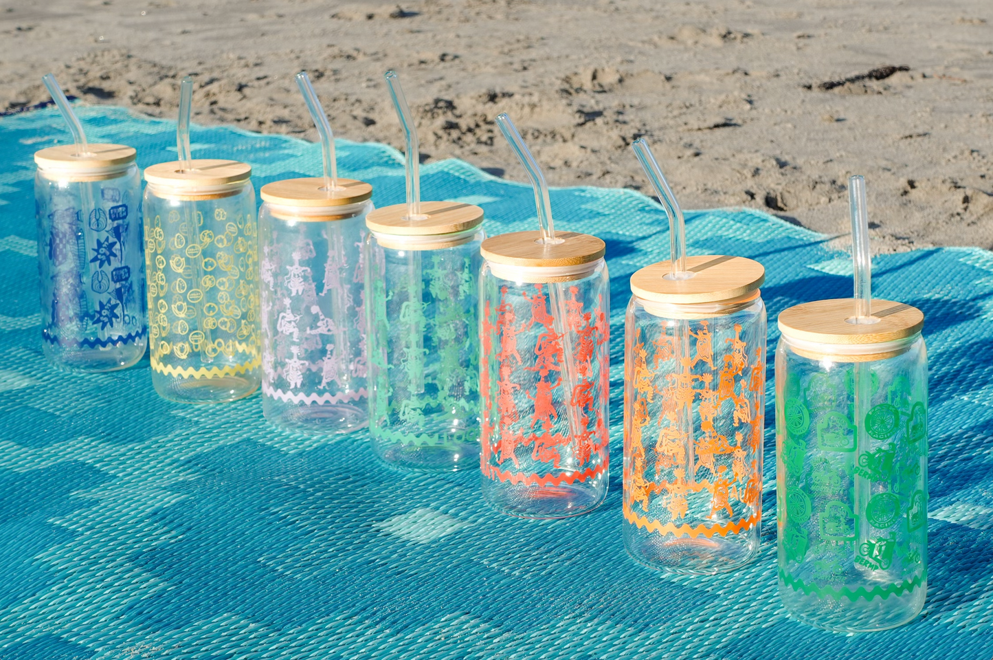 Lavender Gombey Glass Tumbler