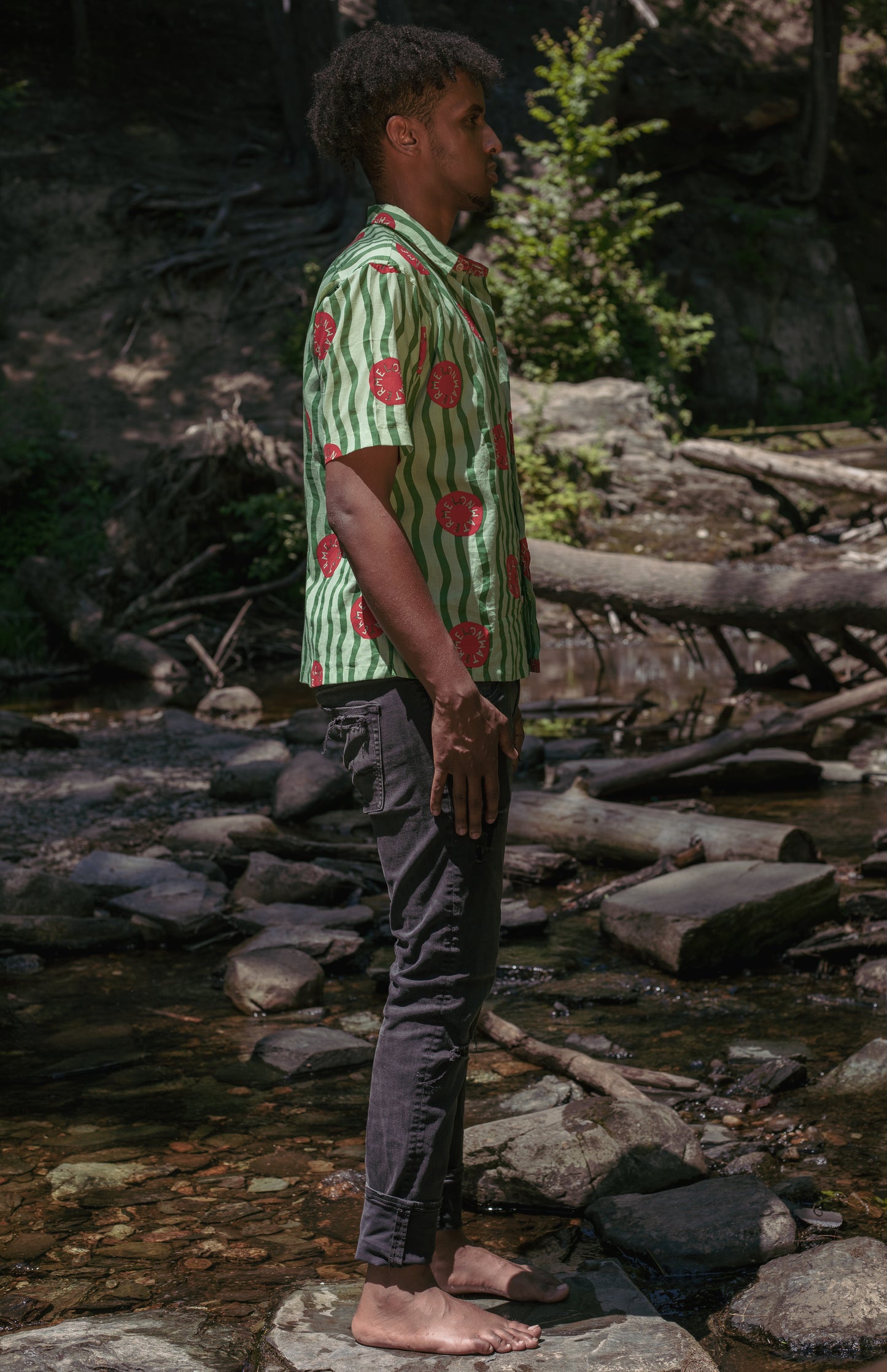 Short Sleeve Button Down - Watermelon