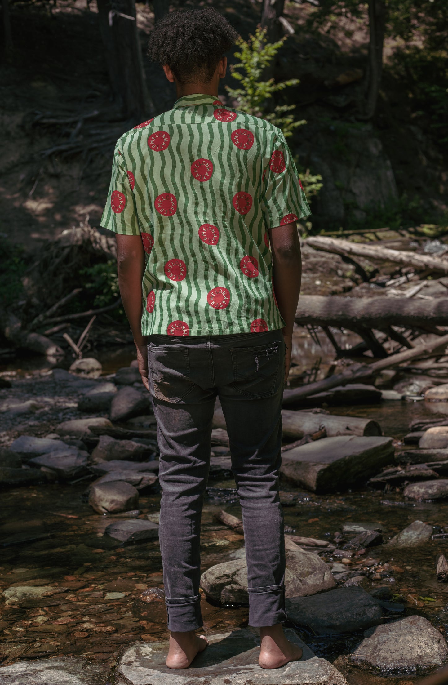 Short Sleeve Button Down - Watermelon