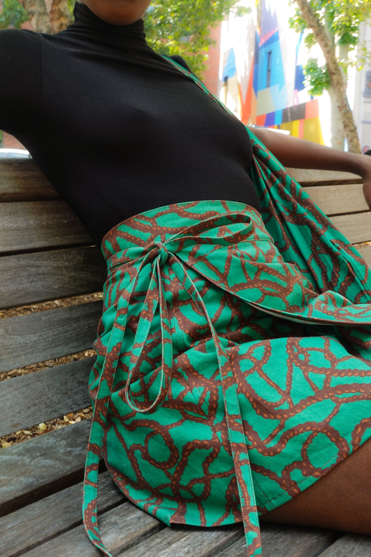 Wrap Skirt in Emerald Protective Style