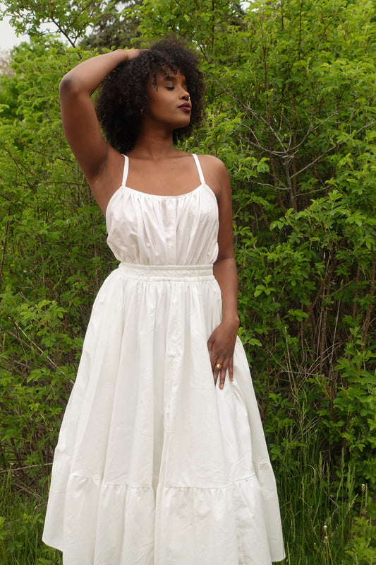 White Full Skirt